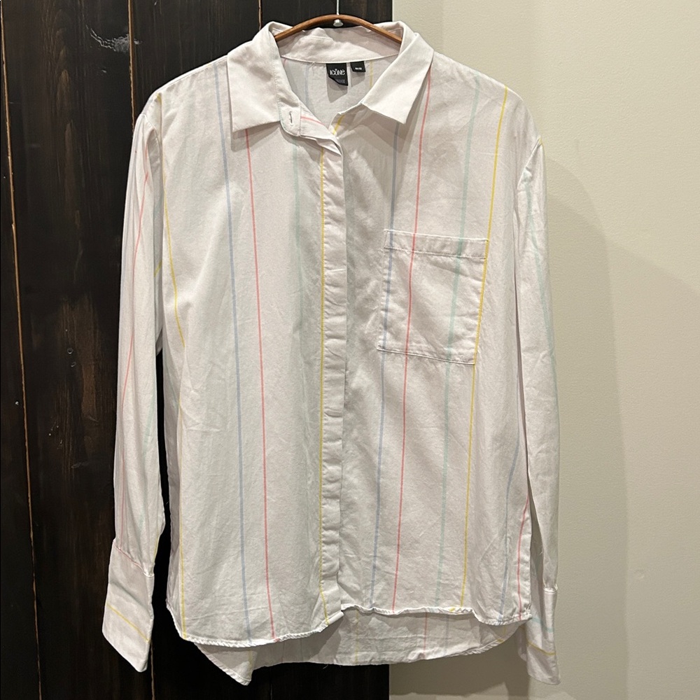 Stylish Button Down with Colourful Pinstripes